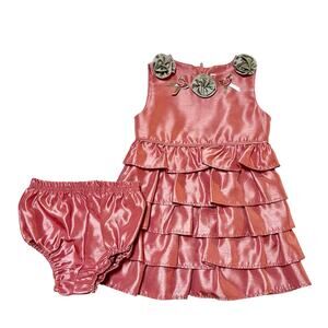 Hartstings Satin Tiered Formal Party Dress Size 12 months